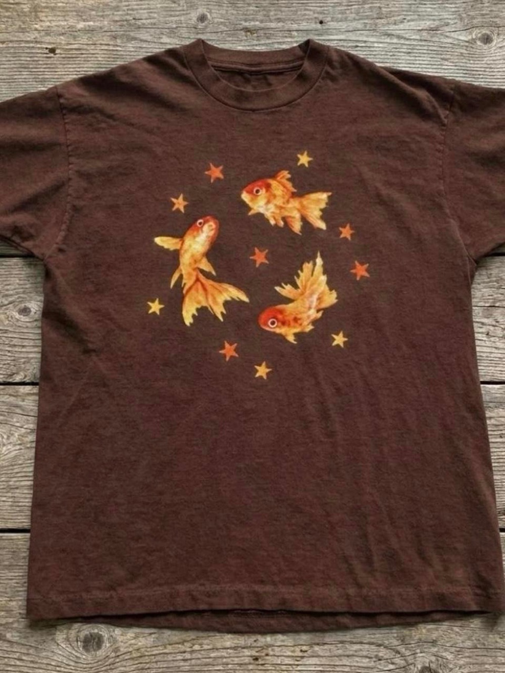 Goldfish Graphic Brown T-Shirt